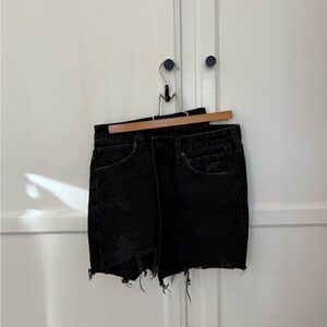 AGOLDE Crisscross Black Denim Skirt